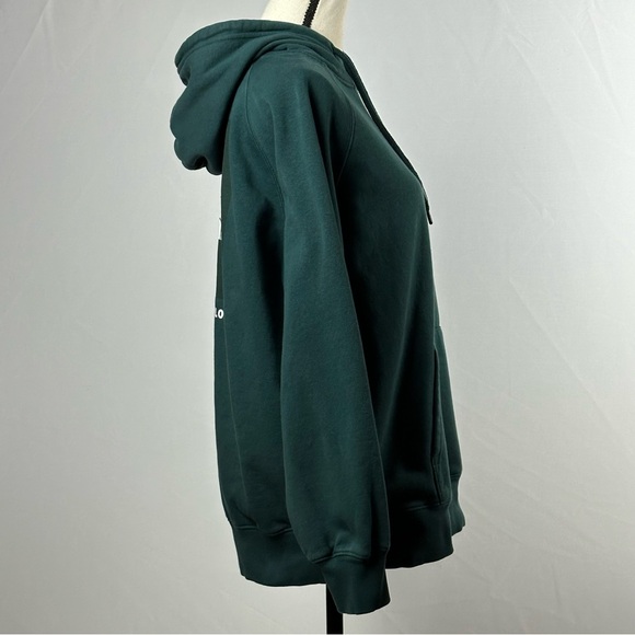 NORTH FACE forest green hoodie w/ white logo - size large - Picture 3 of 6
